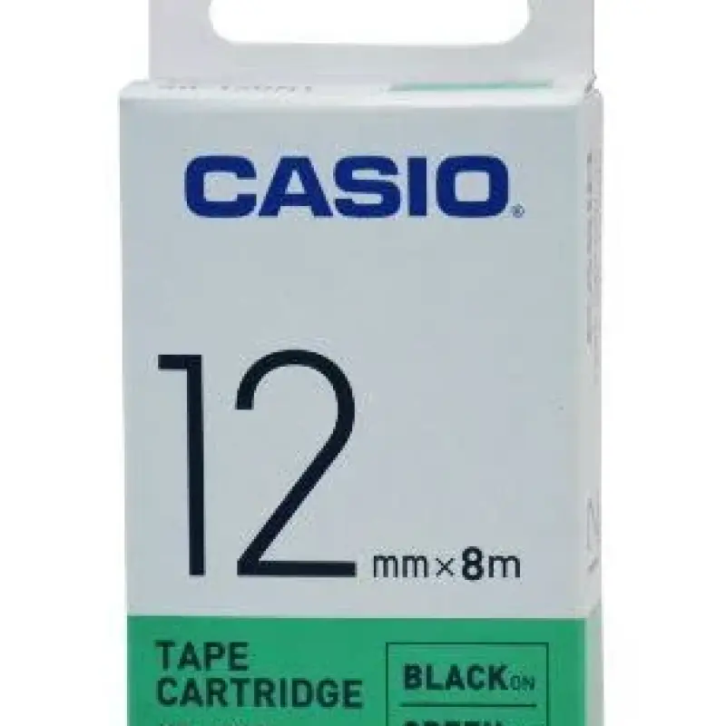 Casio 12mm Black on Green Label Tape