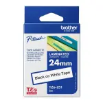 BROTHER 24MM BLACK ON WHITE TAPE TZE-251