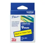 Brother TZe-621 Laminated Label Tape (Black on Yellow – 9mm x 8m)