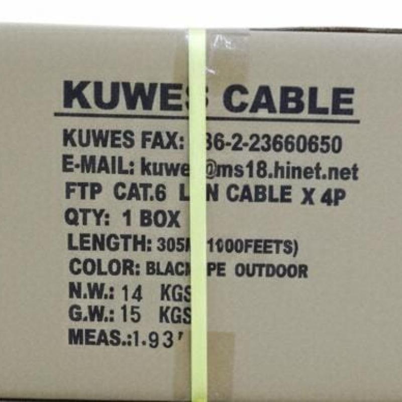 Cat.6 FTP Solid Outdoor PE Lan Cable 23AWG black 305M KUWES