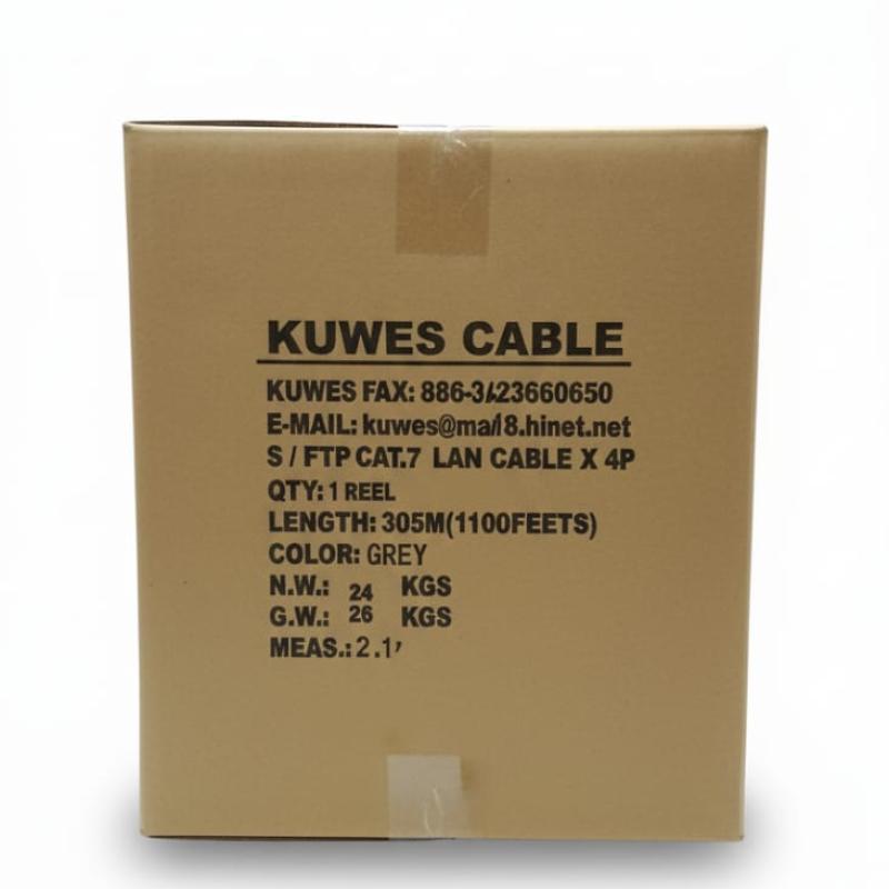 KUWES SSTP/SFTP CAT.7 LAN CABLE 305M BOX GRAY