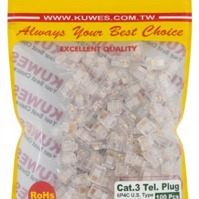 KUWES RJ11  4-PIN CONNECTORS CAT3. TELEPHONE PLUG
