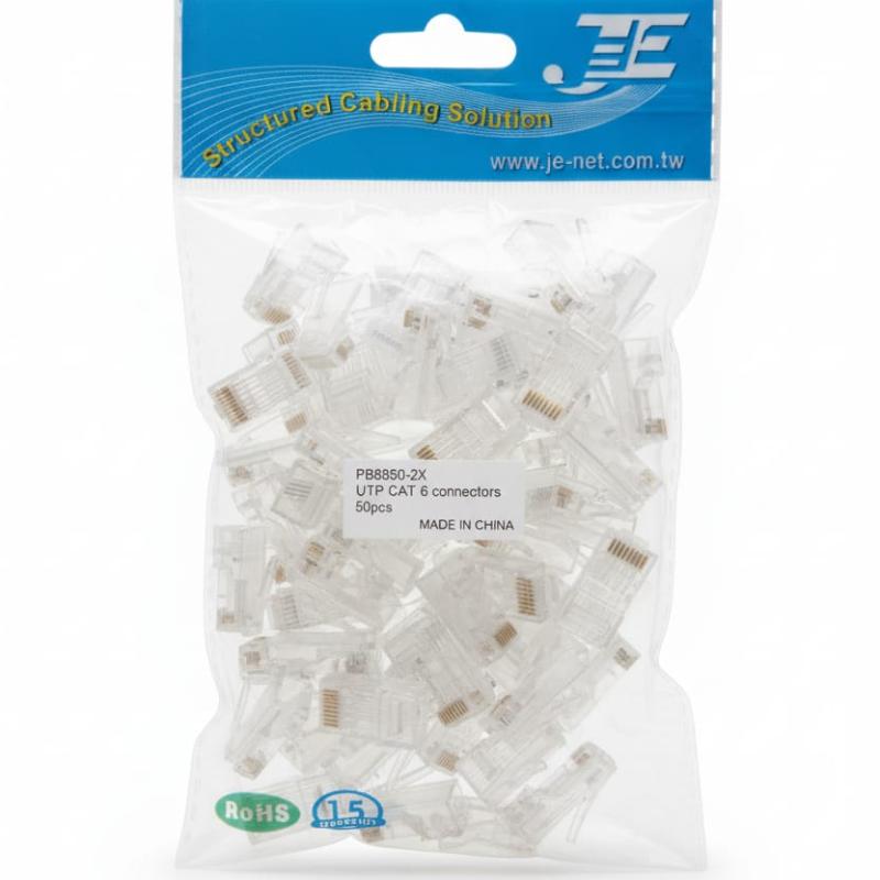 RJ45 CAT6 CONNCTORS JE (PACK OF 50PCS)