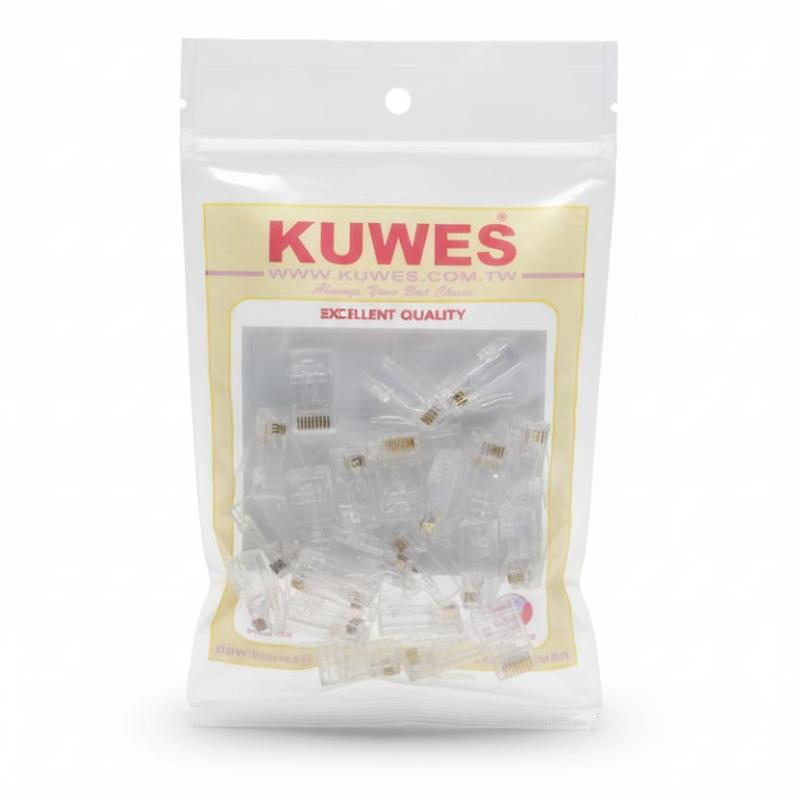 KUWES EZ RJ45 PASSTHROUGH CAT6 CONNECTORS (PACK OF 25PCS)