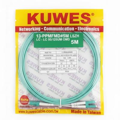 KUWES 5 MTR LC–LC 50/125μm Duplex MM Fiber Patch Cord LSZH