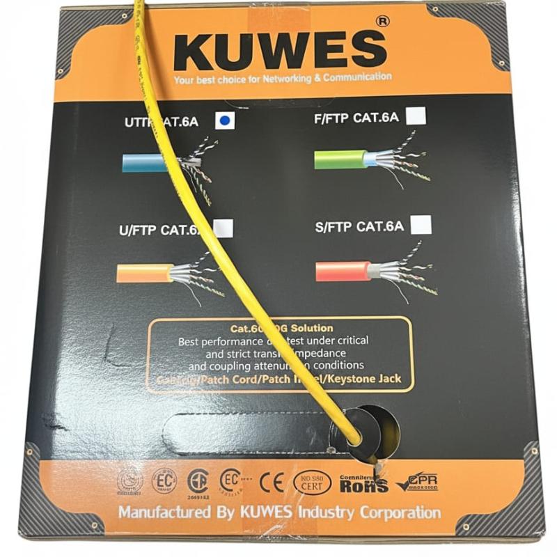 KUWES UTP CAT6A 305 MTR 23AWG YELLOW