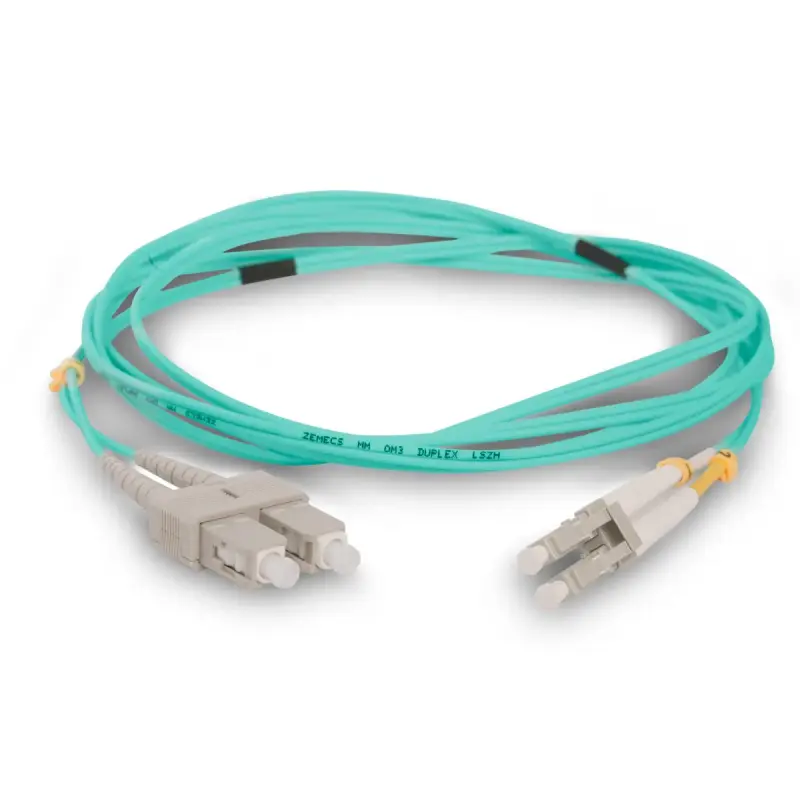 KUWES 3 MTR LC–SC 50/125μm Duplex MM Fiber Patch Cord LSZH
